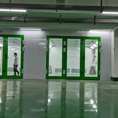 48pcs एलईडी लैंप और 7.5KW निकास पंखे सीई स्वीकृत ऑटोमोटिव पेंटिंग के लिए स्प्रे बूथ