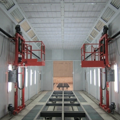 डीजल बर्नर ट्रक स्प्रे बूथ 220V 39KW एलईडी लाइट और 11KW प्रशंसकों के साथ