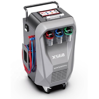 3/8HP कंप्रेसर X568 कार एसी रिकवरी मशीन फ्लशिंग फंक्शन के साथ और प्रिंटर में निर्मित