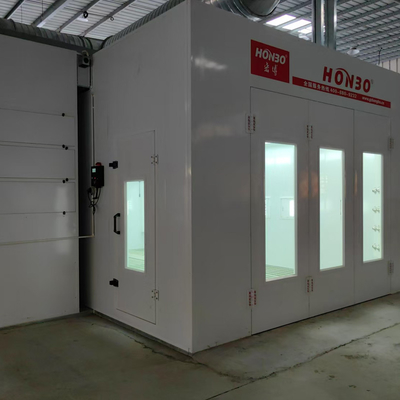 ऑटो कार पेंटिंग मशीन सीई स्वीकृत कार स्प्रे बूथ यूरोपीय प्रकार के पंखे के साथ आउटडोर ऑटोमोटिव पेंट बूथ