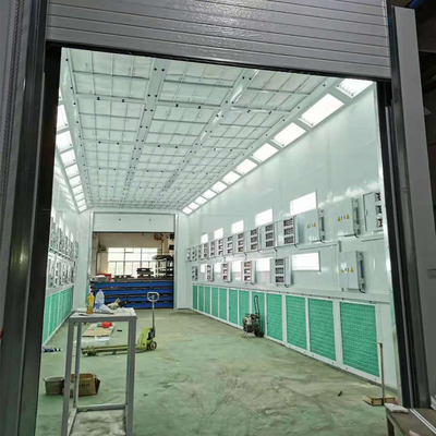 ओईएम अनुकूलित औद्योगिक पेंटिंग बूथ मेटल पाउडर कोटिंग स्प्रे बूथ 15000 मिमी