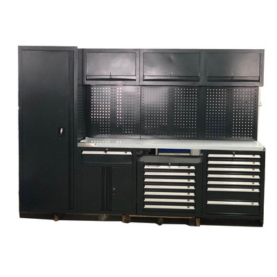 चलने योग्य बड़ा नया काला गैराज वर्कबेंच / वर्कशॉप के लिए स्टील संयोजन टूल कैबिनेट