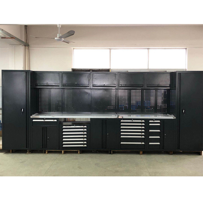 चलने योग्य बड़ा नया काला गैराज वर्कबेंच / वर्कशॉप के लिए स्टील संयोजन टूल कैबिनेट