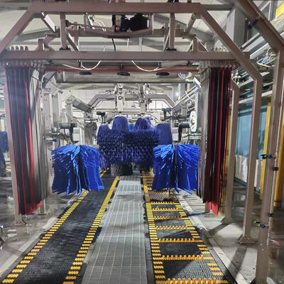 एक साथ चार कारें धोएं ऑटोमैटिक कार वॉशर सुरंग प्रकार ऑटोमैटिक कार वॉश सिस्टम 14 ब्रश के साथ